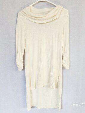 NWOT - Kate & Mallory Cream-Colored Cowl Neck Tunic Top, XS